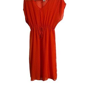 Time-and-tru Women's Red and Orange Cover-ups
